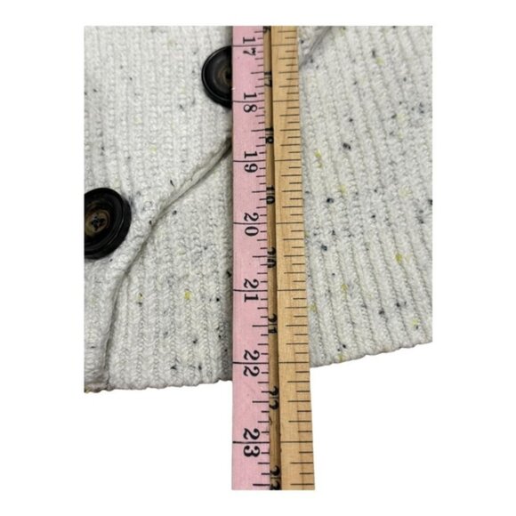 Yet Again Sweater Womens Medium White Cowl Neck Long Sleeve Button Pullover - Picture 2 of 7